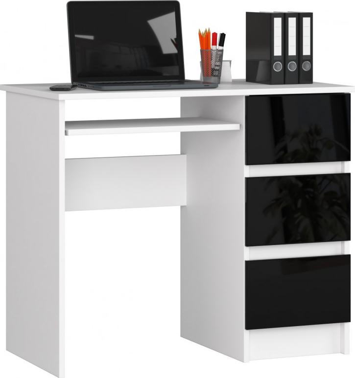 Biurko Fabryka Mebli Akord A-6 Biało-Czarne 90 cm x 50 cm