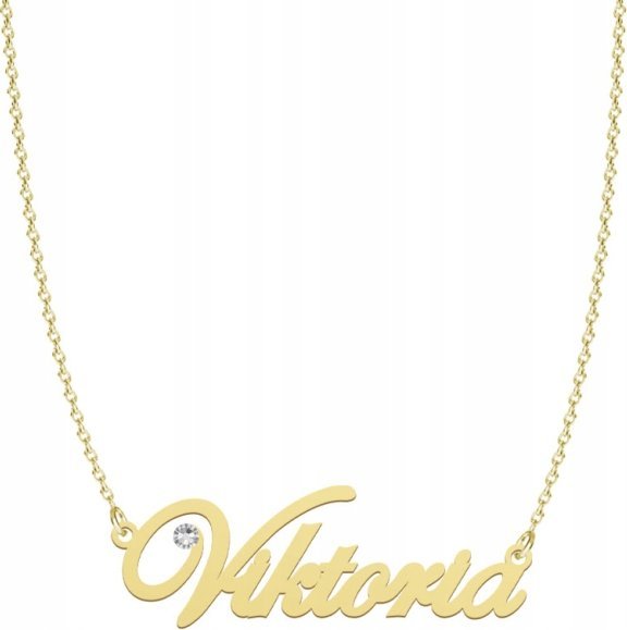 Radziszewska Jewellery Pozłacany Naszyjnik z imieniem VIKTORIA Dedykacja