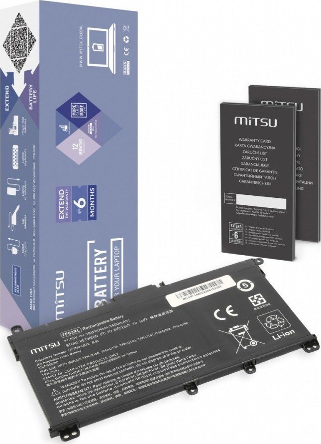 Bateria Mitsu Bateria do HP 14-BP, Pavilion 14 15 3400 mAh (39 Wh) 11.55 Volt