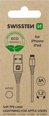 Kabel USB Swissten USB-A - Lightning 1.2 m Czarny (71502300ECO*)