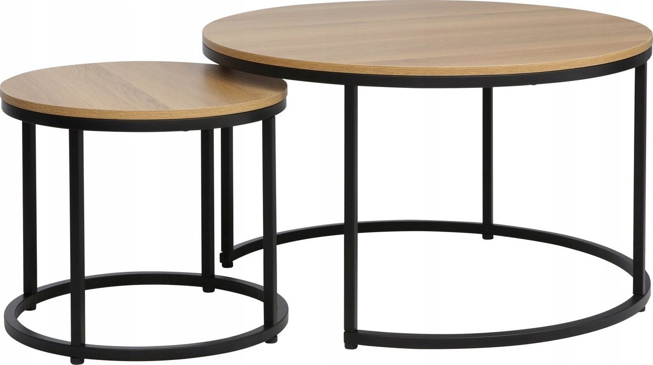 Signal Ława DION dąb/czarny mat (zestaw)