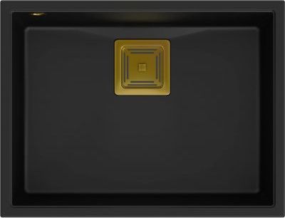 Zlewozmywak Quadron DAVID 50 GraniteQ pure carbon/elementy złote