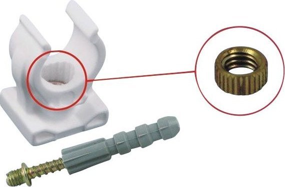 Onnline Uchwyt pojedynczy ze śrubą dwugwintową 14-15mm Onnline (10szt w opk)
