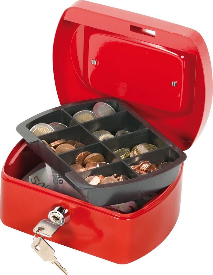 Q-Connect Kasetka na pieniądze Q-CONNECT, mała, 155x75x120mm, czerwona