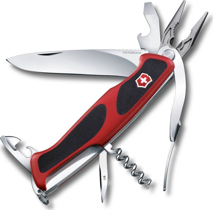 Victorinox Scyzoryk Victorinox RangerGrip 74, czerwono-czarny, 130 mm