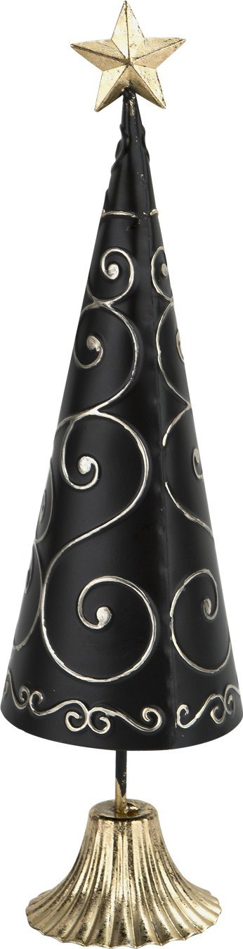 Ewax Figurka świąteczna Choinka czarno-złota 40 cm