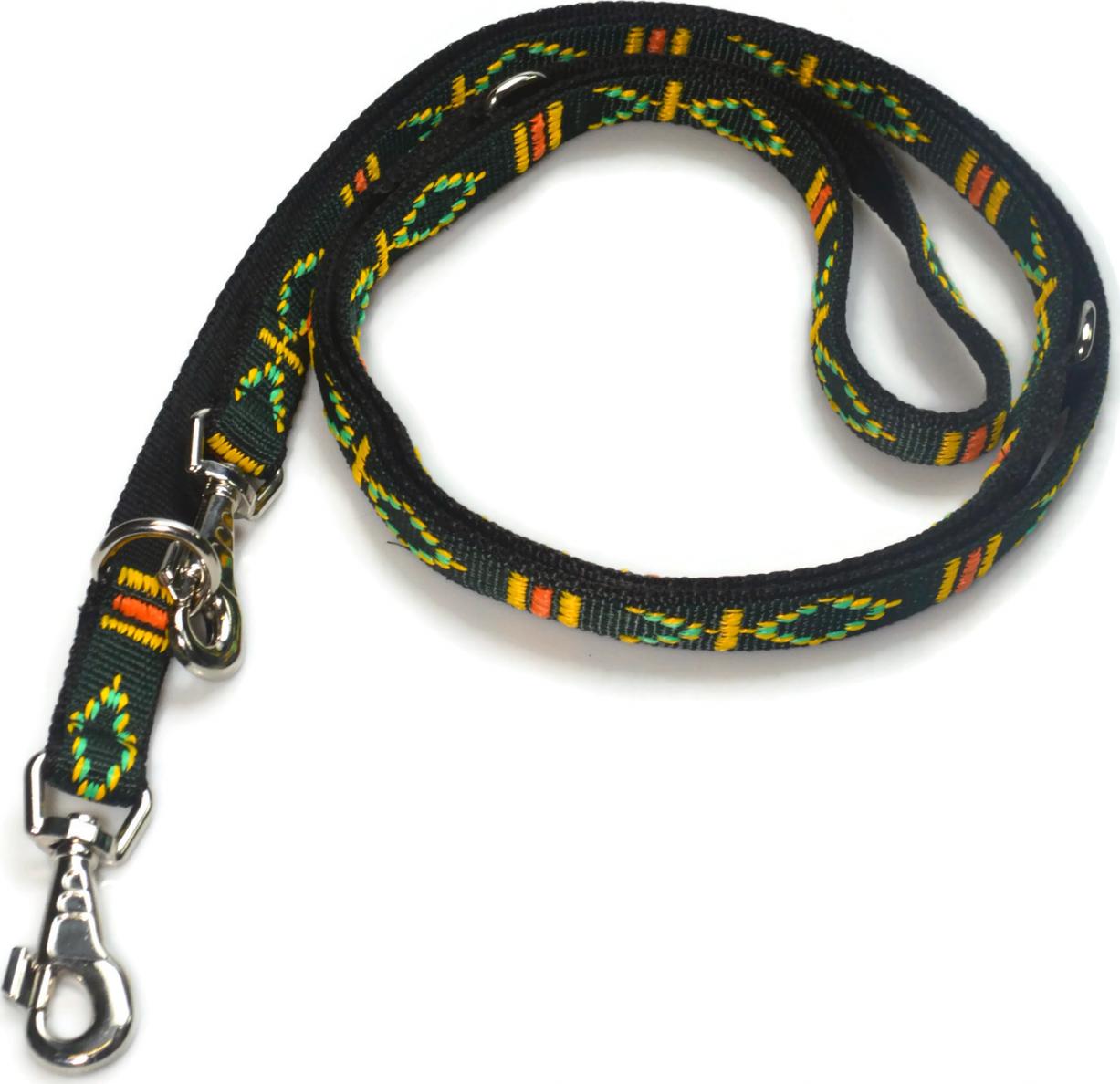 Alizoo Długa smycz przepinana podwójna , indiańska 25mm/220cm - ALIZOO