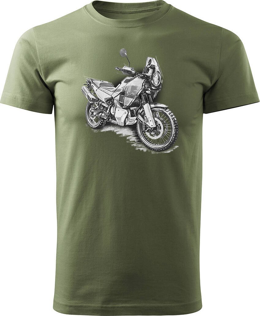 Topslang Koszulka z motocyklem na motor Husqvarna Norden 901 męska khaki REGULAR XXL