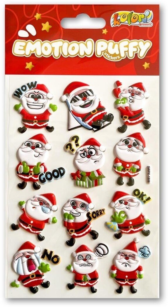 Naklejki puffy Emotion Santa Clauses