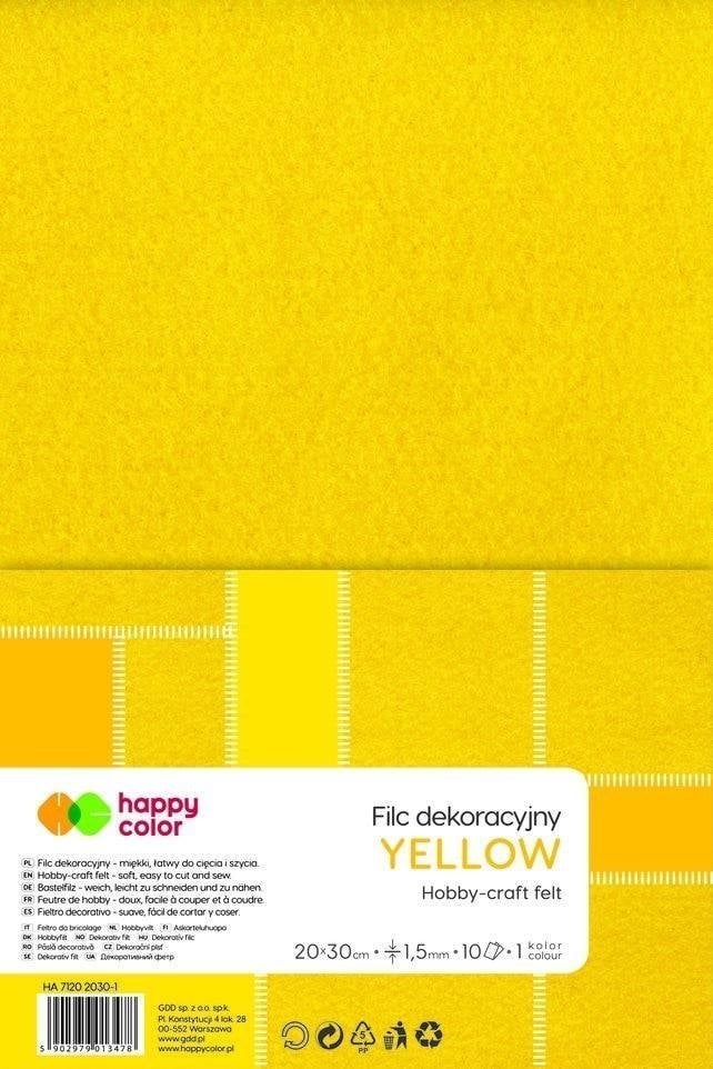 GDD Filc dekoracyjny żółty 10szt HAPPY COLOR