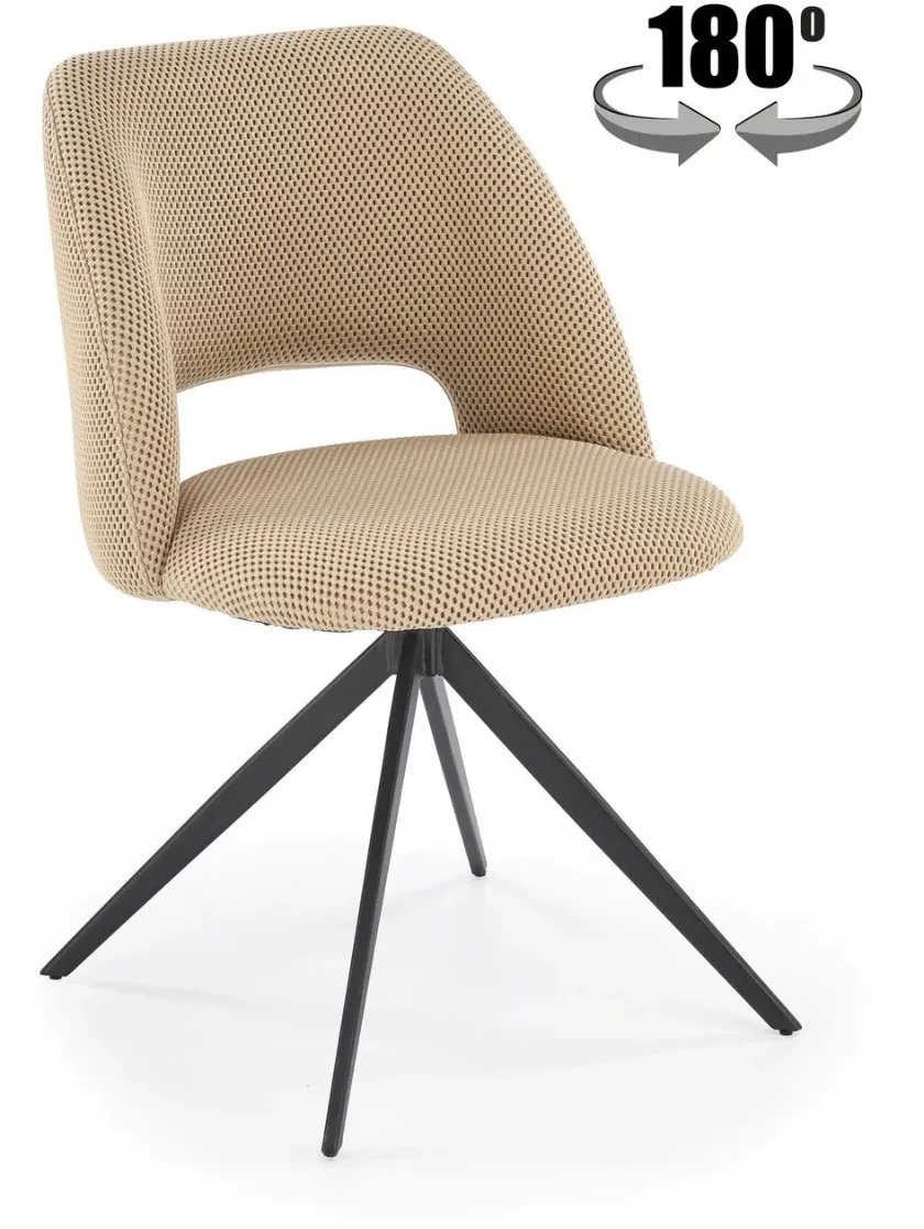 Krzesło tapicerowane K546 beżowe obracane HALMAR