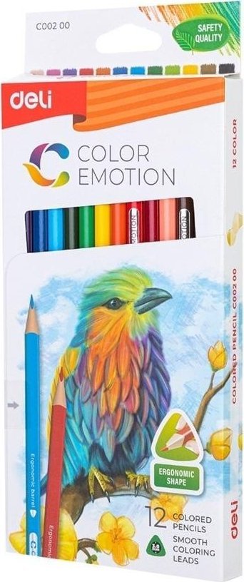 Kredki ołówkowe Color Emotion 12 kolorów DELI