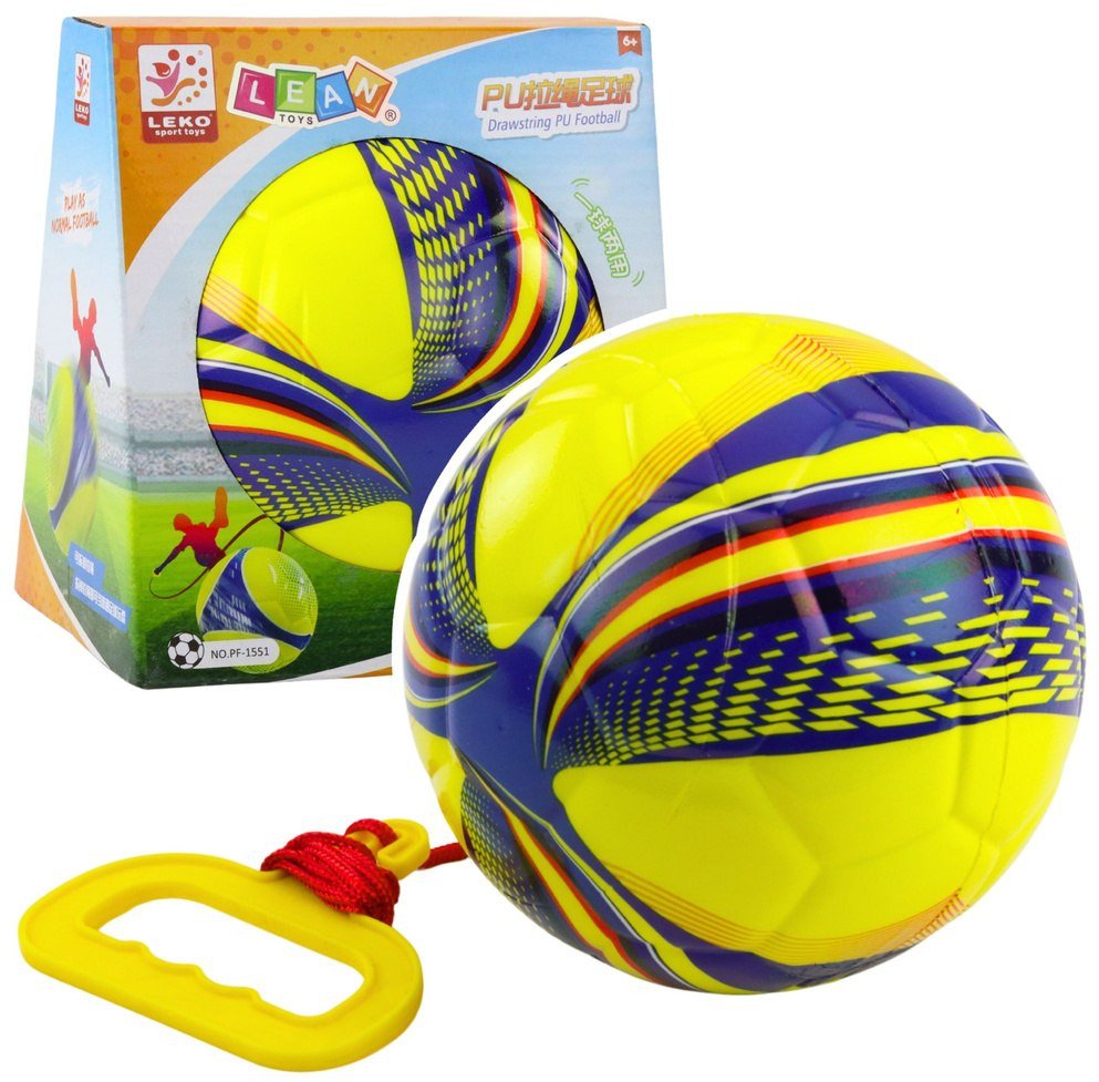 Piłka piankowa na sznurku żółta 14cm