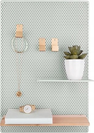 Present Time Tablica na notatki PERKY MESH, półeczki + haczyki, 52 x 35 cm