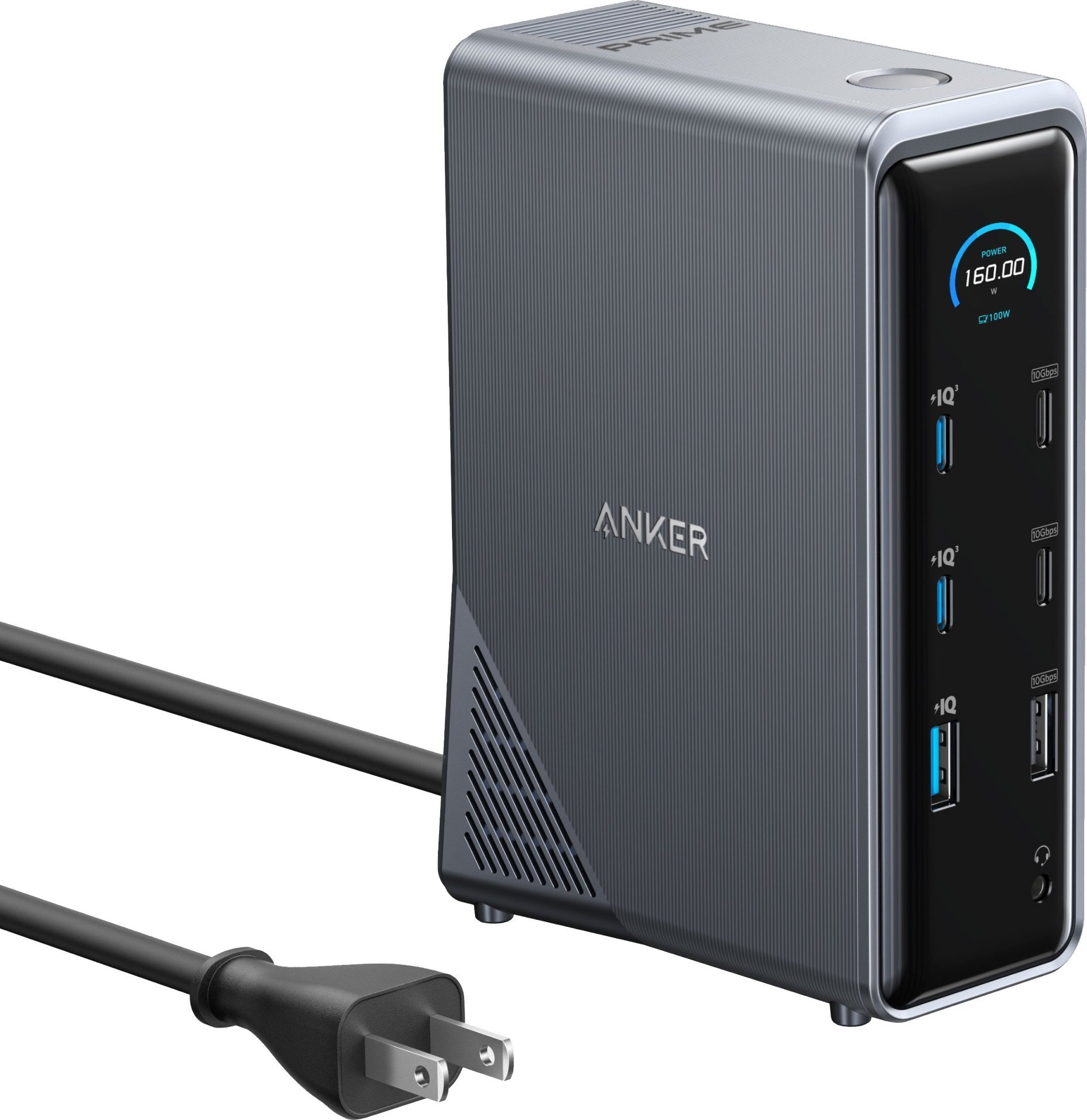 ANKER Prime 14-in-1 160W Ladedock 2x USB-C 100W 2x USB-C 10Gbit 1x USB-A 10Gbit 1x USB-A 12W 3x USB-A 2x HDMI 1x Ethernet 1x Audio
