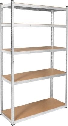 Rebel Regał metalowy magazynowy 205x120x45 srebrny Rebel