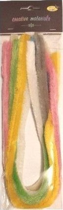 Druty chenille kolorowe pastel 15mm 7szt