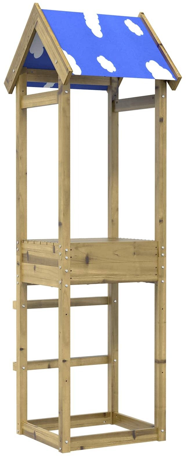 vidaXL Wieża zabaw Brązowy lite impregnowane drewno