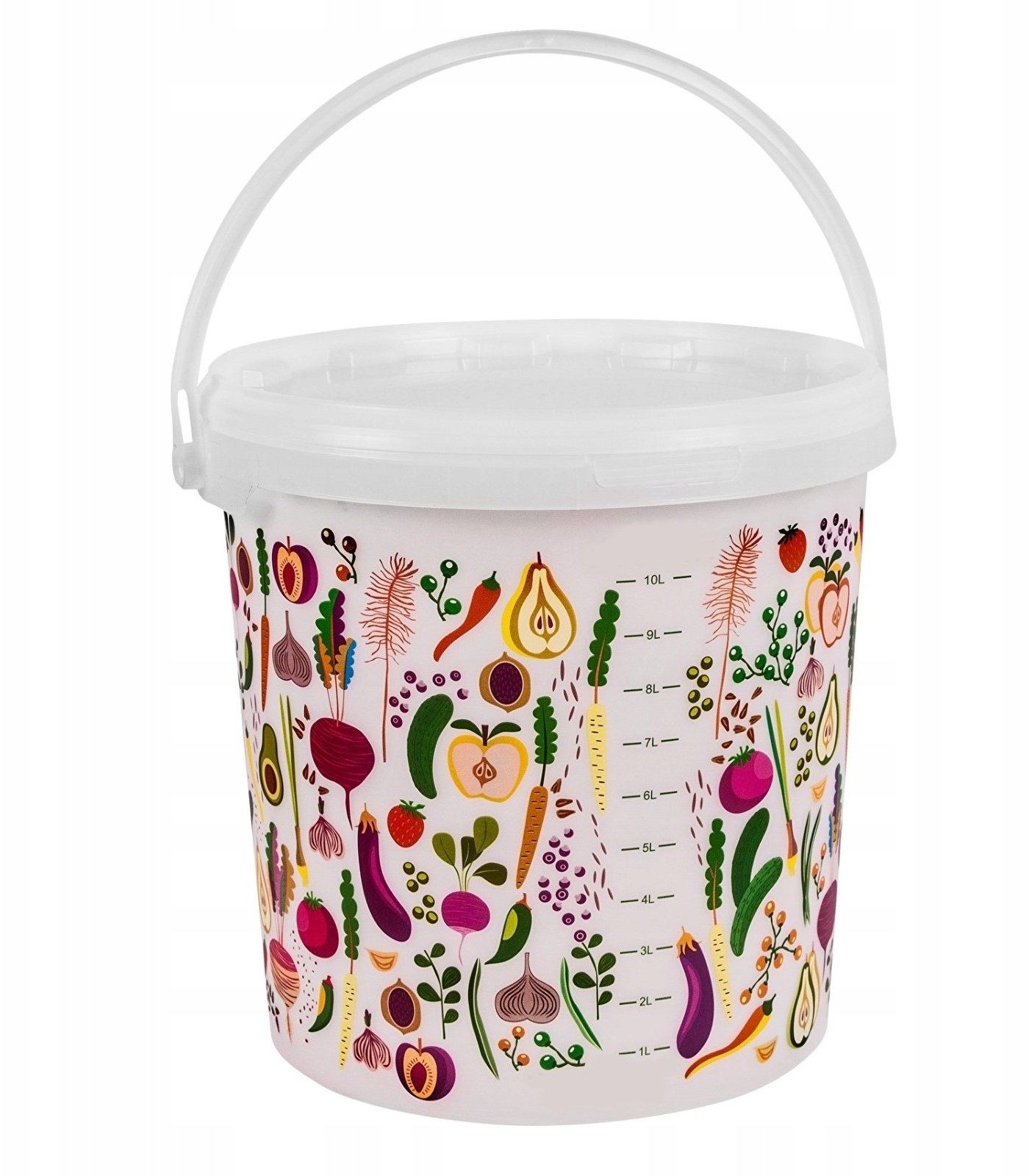 WIADRO SPOŻYWCZE 10L Z POKRYWKĄ WARZYWA OWOCE