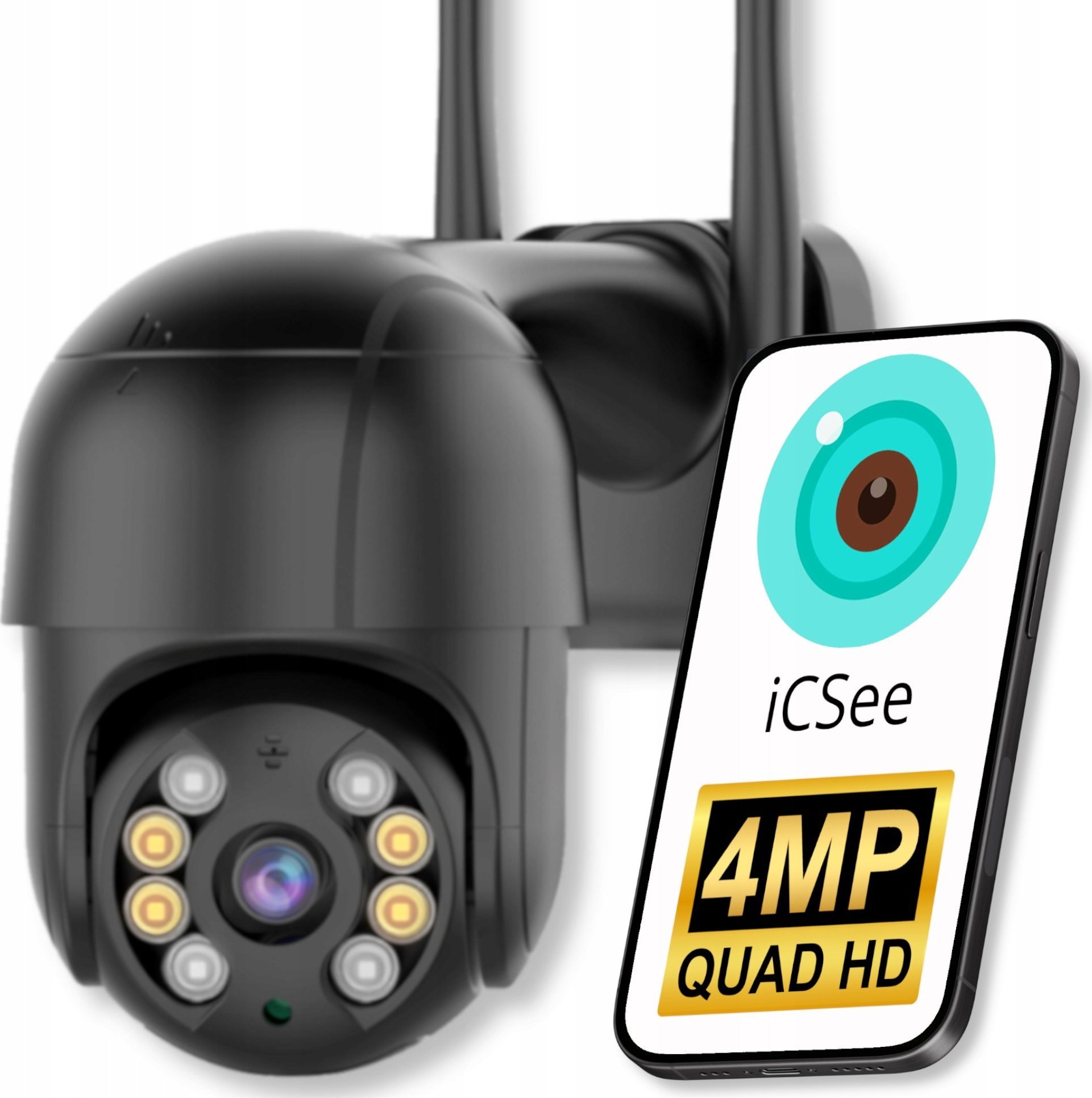 KAMERA WIFI IP SMART OBROTOWA 4MP QUAD HD MONITORING ZOOM 4X DETEKCJA ICSEE EUROLOOK Q8