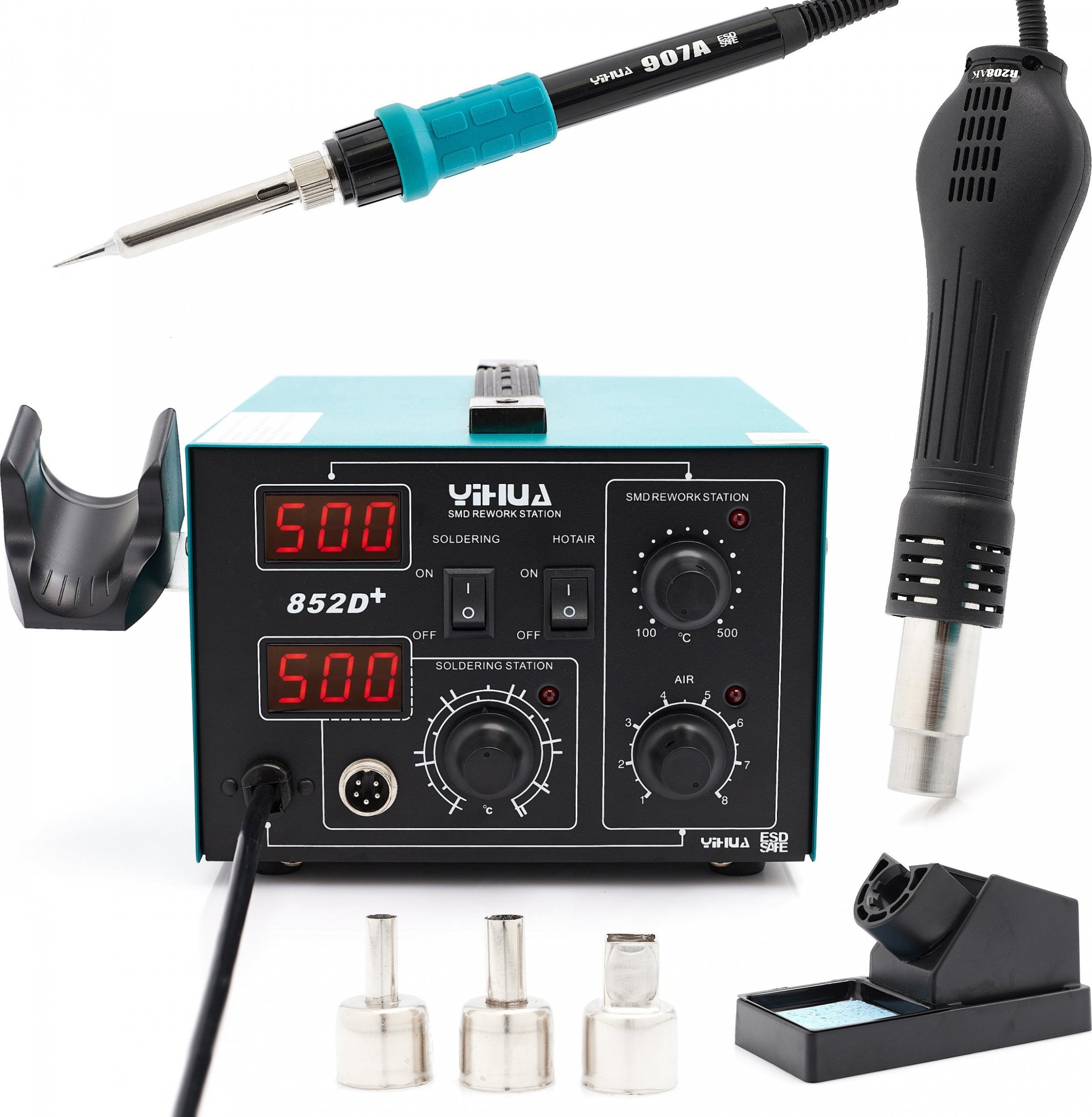 Techrebal SPAWARKA PLASTIKU 852D+ ZESTAW SPOIWA SIATKA DYSZE