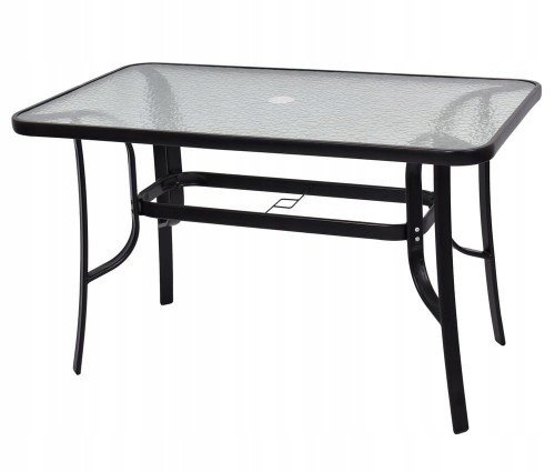 Stół ogrodowy prostokątny czarny Luna 120 x 70 cm