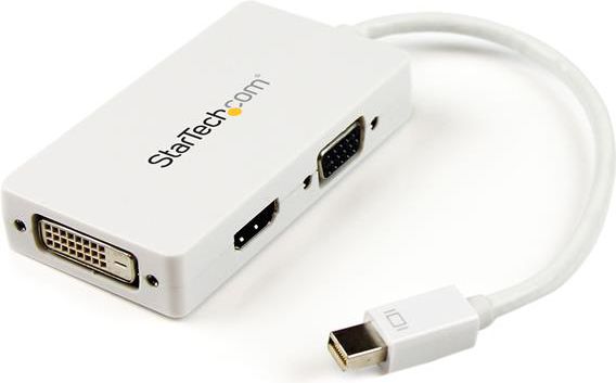Adapter AV StarTech DisplayPort Mini - HDMI - D-Sub (VGA) - DVI biały (MDP2VGDVHDW)