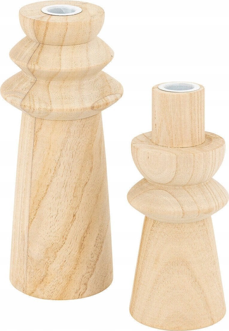 Atmosphera Zestaw świeczników z drewna UMA, 2 szt.