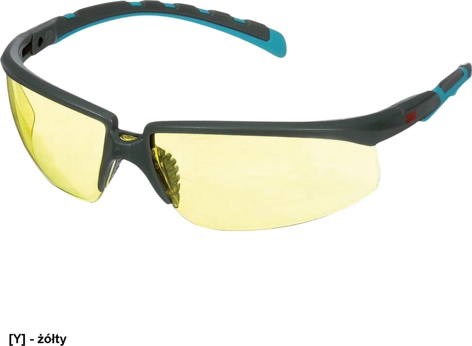 3M 3M-OO-SOLUS2003 - okulary ochronne Solus S2003SGAF, regulowane zauszniki, nieparująca powłoka ScotchgardAnti-Fog - żółte soczewki.