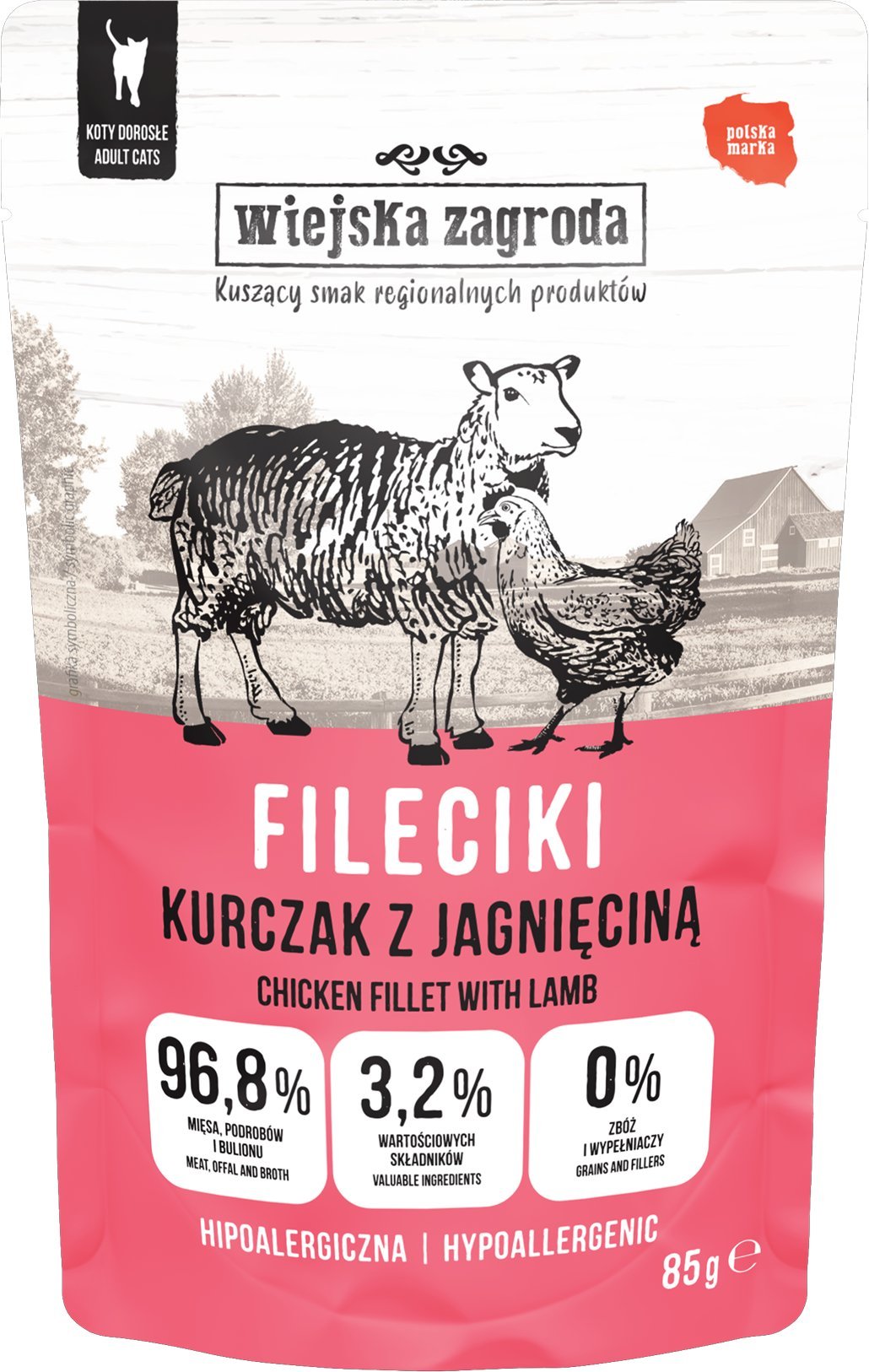 Karma mokra dla kota Fileciki Kurczak z jagnięciną (dorosły) 85g