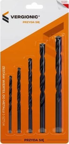 Wiertło VERGIONIC Zestaw wierteł HSS 4-10 mm 5 sztuk do drewna plastiku cienkiego metalu