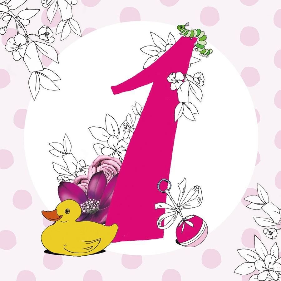 Clear Creation Karnet Swarovski kwadrat Roczek dziewczynka