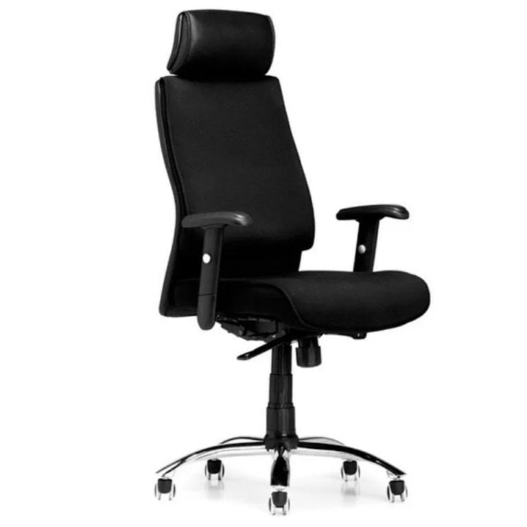 Kontorstol AS6002 textil sort m/hårde hjul