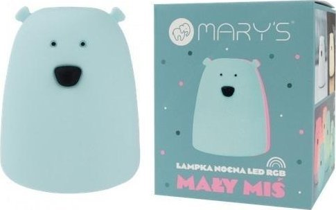 Lampka nocna LED RGB Miś mały niebieski