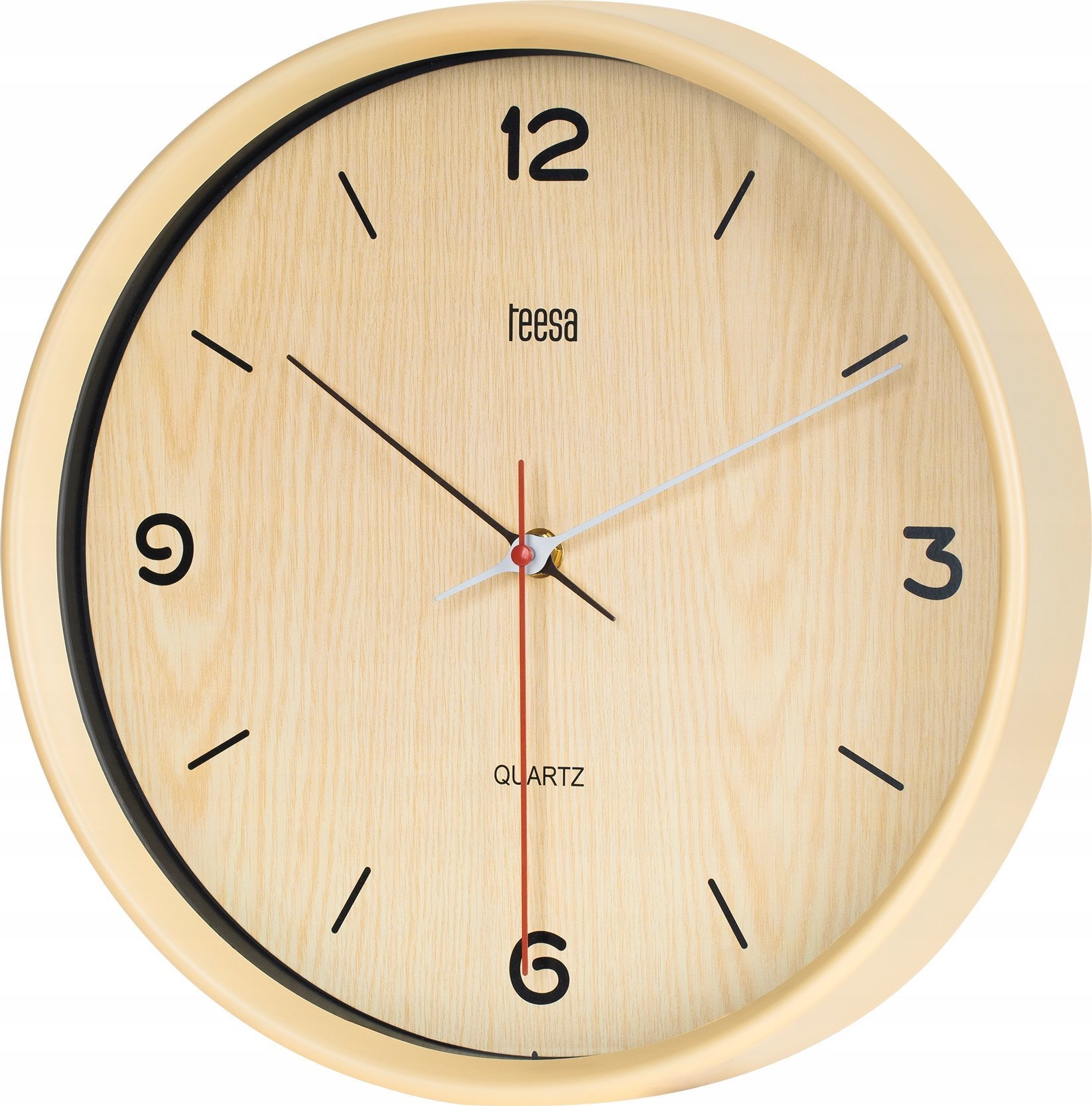 Teesa Zegar ścienny 30 cm jasny brąz