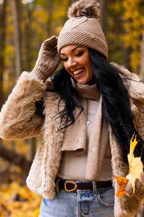 Damski zestaw zimowy czapka szal rękawiczki HZ0012 HEYO