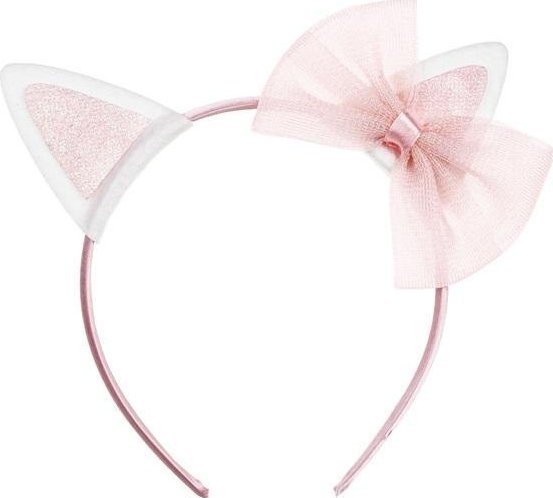 Opaska Kotek z kokardką różowy