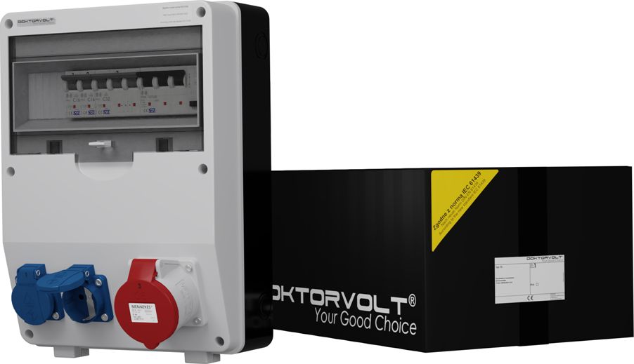 Doktorvolt Rozdzielnica budowlana TD-S/FI 32A 2x230V Schuko Doktorvolt 6725