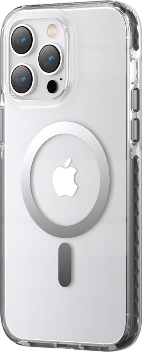 Kingxbar PQY Ice Crystal Series magnetyczne etui iPhone 14 MagSafe szare