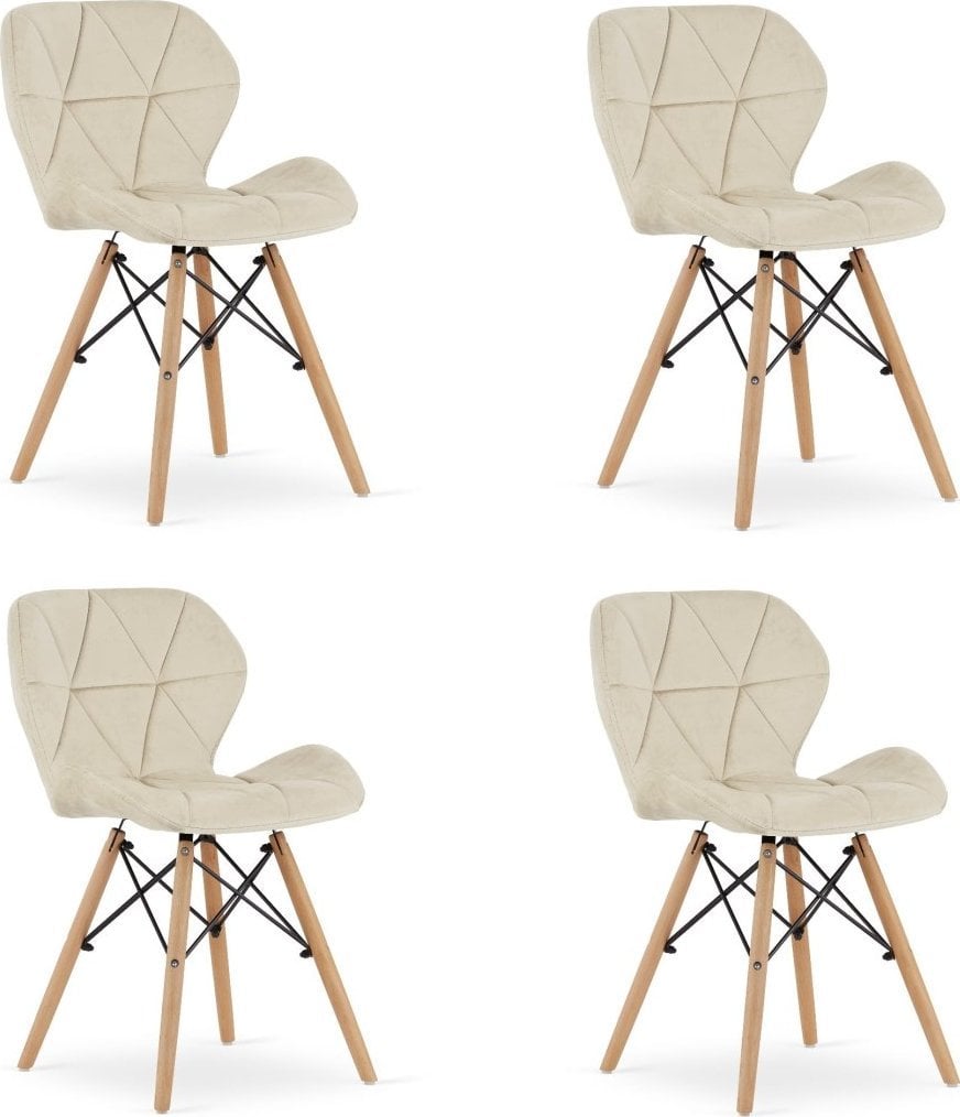 Leobert Krzesło LAGO Aksamit - beż x 4