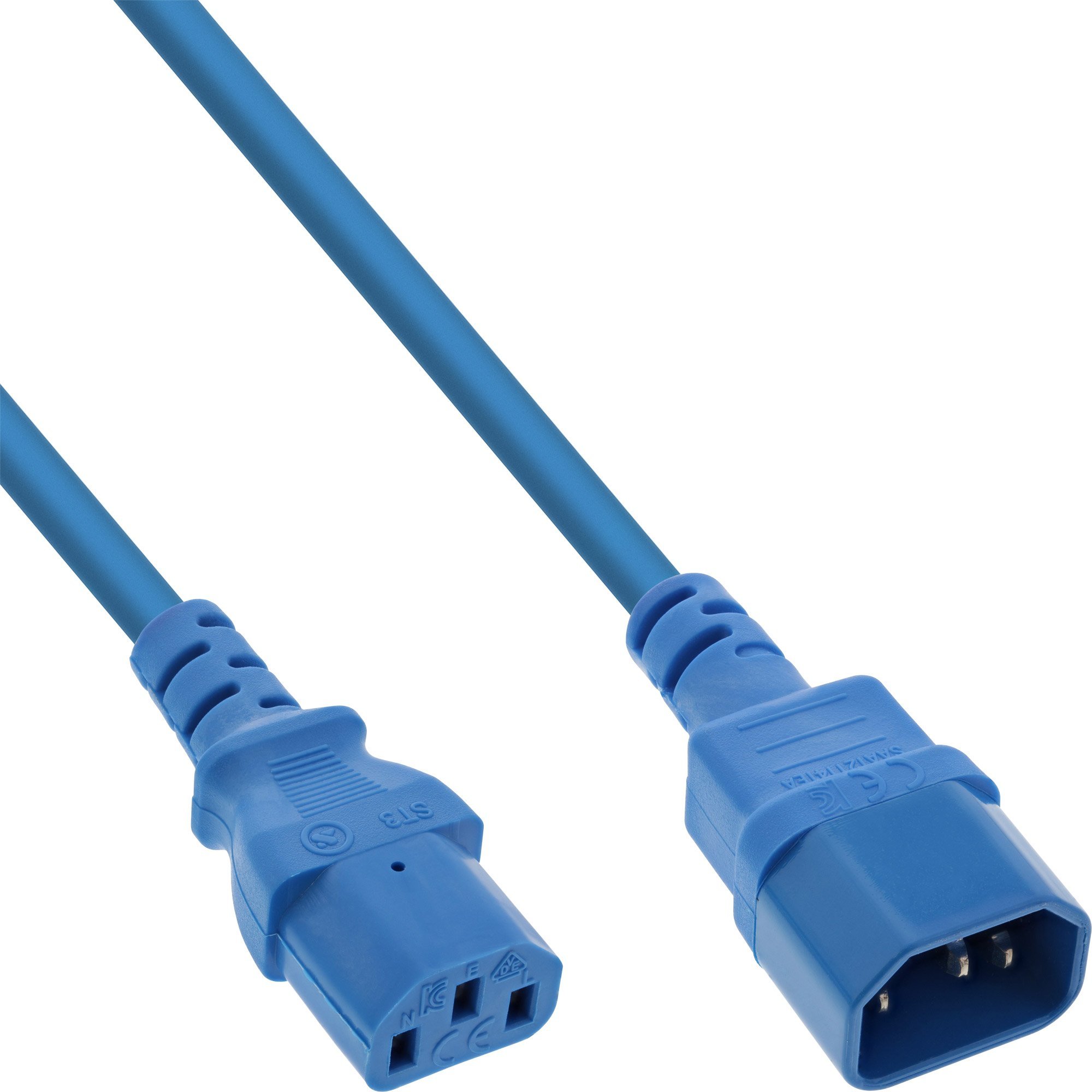 Kabel zasilający InLine InLine® Power cable extension, C13 to C14, blue, 1.5m
