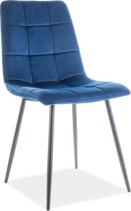 Signal Krzesło MILA VELVET granatowe tapicerowane pikowane SIGNAL