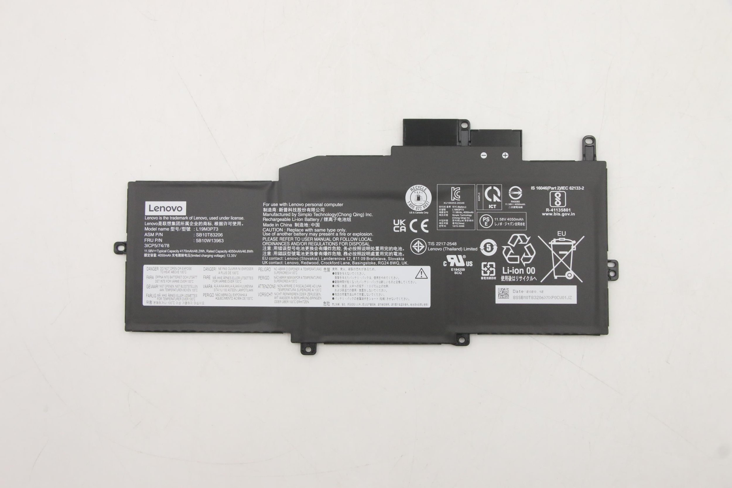 48.2Wh internal lithium-ion battery for Lenovo notebooks