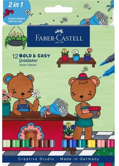 Pisak Goldfaber dwustronny 12 kolorów