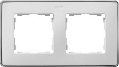 Kontakt-Simon Simon Detail 82 Ramka podwójna Detail SELECT-metal BIAŁA / podstawa Chrom 8201620-244