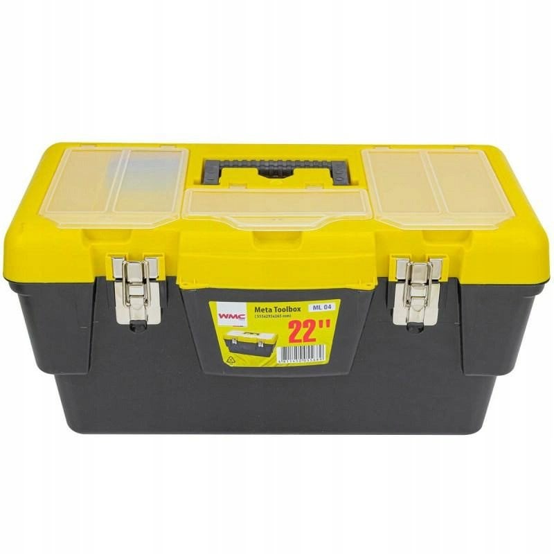 Skrzynka narzędziowa plastikowa 22" (555x290x265mm) - metalowe zamki
