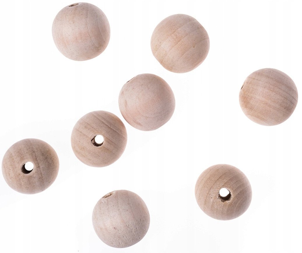 Koraliki drewniane kulki 30mm 8szt
