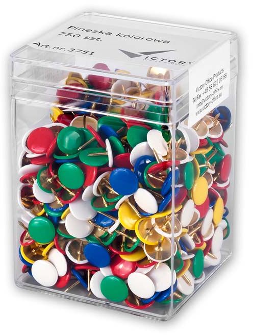 Victory Office Product Pinezki kolorowe, 750 sztuk (3751)