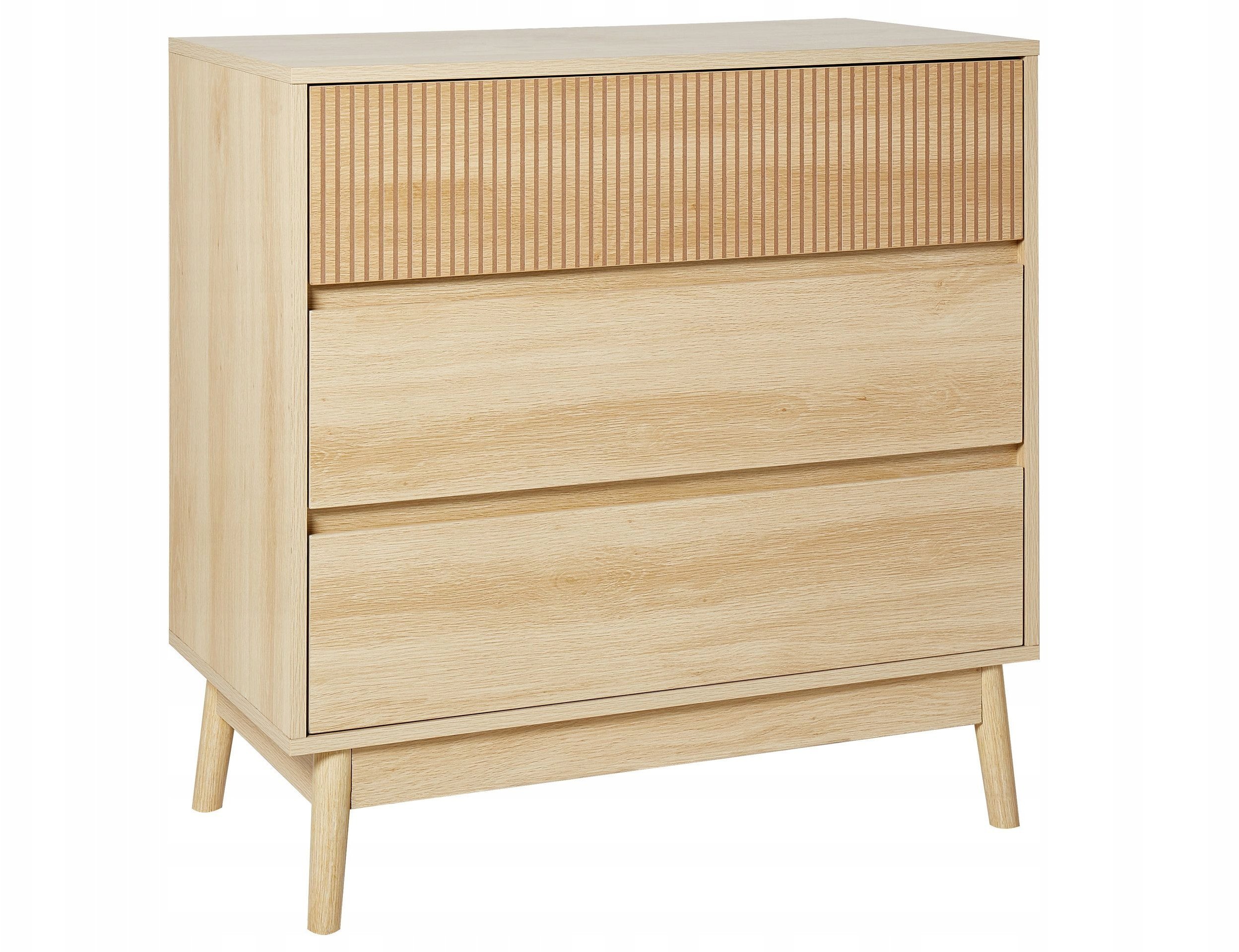 Beliani Komoda 3 szuflady jasne drewno WALES