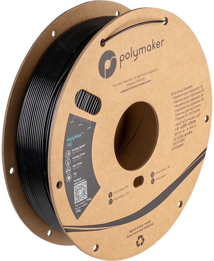 Filament Polymaker PolyMax PC 1,75mm 0,75kg - Black}